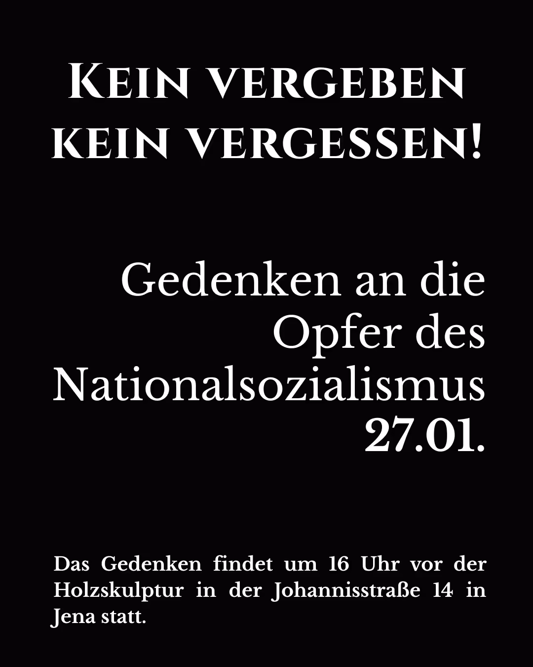 KEIN VERGEBENKEIN VERGESSEN!