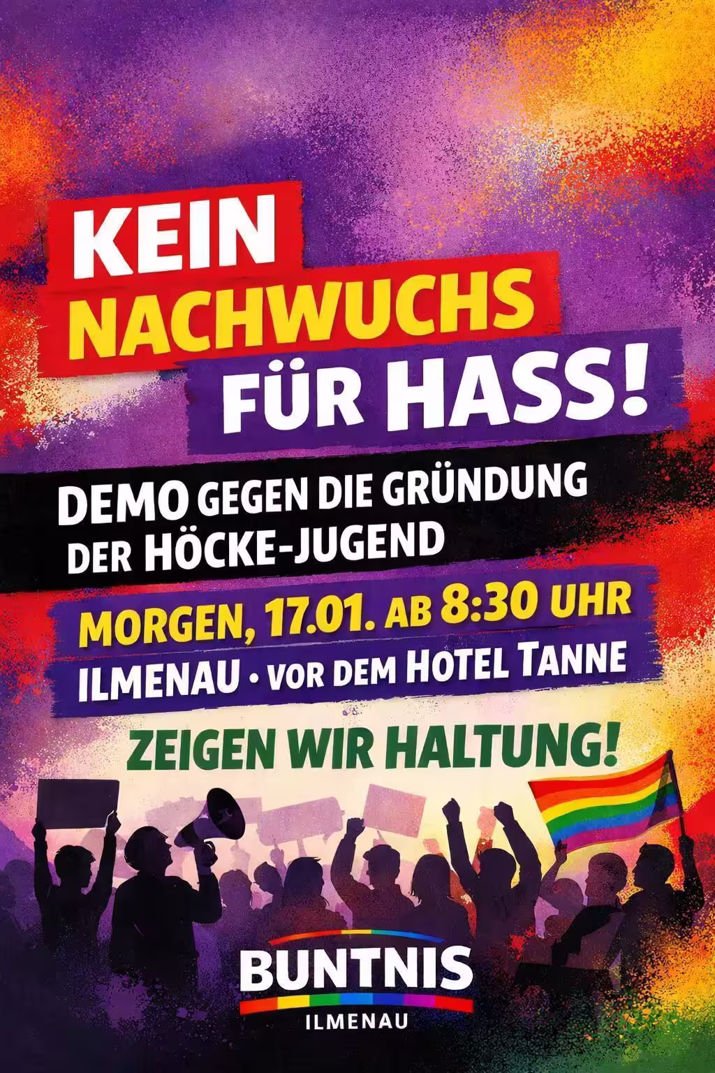 Demonstration gegen die Gründung der „Höcke-Jugend“